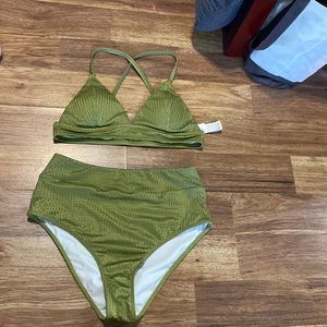 CUPSHE olive green swim suit